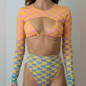 Fensi Bikini Top and Rashguard (Tops Only!) in Multicolor, Read Sizing Below
